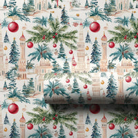 Watercolor Palm Tree Wrapping Paper, Tropical Christmas Wrapping Paper, Coastal Holiday Gift Wrap, Exotic Festive Christmas Wrapping Paper