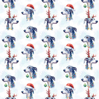Festive Dog Holiday Gift Wrap, Greyhound Christmas Wrapping Paper, Greyhound Pattern Gift Wrap, Pet Lover Xmas Gift Wrap, Dog Wrapping Paper