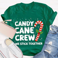 Matching Holiday Crew Shirt, We Stick Together Christmas Candy Cane T-Shirt, Adorable Candy Cane Graphic Tee, Winter Christmas Group Tee
