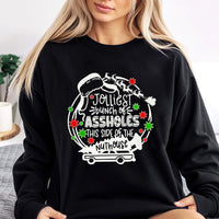 Humorous Christmas Vacation Movie Quote Sweater, Jolliest Bunch Sweatshirt, Holiday Family Matching Pullover, Retro Xmas Party Crewneck