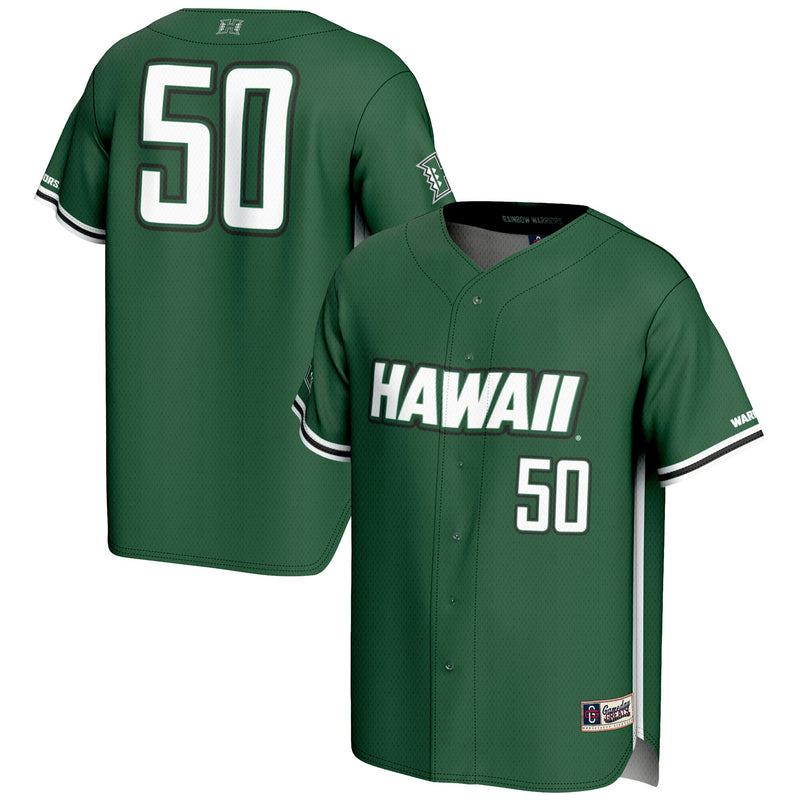 #1 Hawaii Rainbow Warriors Lightweight Baseball Jersey - Green