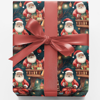 Christmas Fort Magic Gift Wrap, Treehouse Santa Wrapping Paper, Whimsical Holiday Wrapping Paper, Kids Xmas Present Gift Wrap Roll