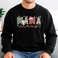 Festive Snowman Holiday Graphic Sweater, Mama Claus Sweatshirt, Adorable Christmas Mom Crewneck, Comfy Winter Wonderland Xmas Pullover