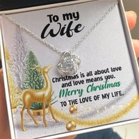 14k White Gold Finish Knot Necklace, Love Knot Necklace for Wife, Cubic Zirconia Pendant Necklace, Romantic Christmas Holiday Present for Her