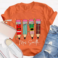 Custom Name Snowflakes Lights Graphic Tee, Personalized Christmas Shirt, Matching Family Holiday T-Shirt, Merry Christmas Season Apparel