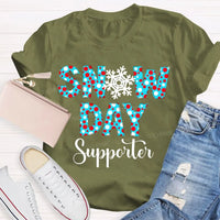 Polka Dot Winter Holiday Graphic Tee, Snow Day Supporter Snowflake Shirt, Christmas Season T-Shirt, Adorable Teacher Winter Present