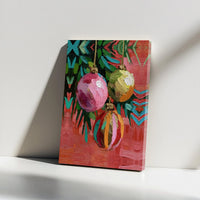 Holiday Ornament Canvas Print, Christmas Ornament Wall Art, Impressionist Christmas Canvas Art, Festive Wall Decor, Winter Season Present