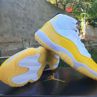 High Top Sneakers, White Yellow Colorway, Lace Up Design, Casual Gift for Sneaker Fans