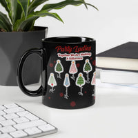 Festive Tree Names Snowflakes Coffee Mug, Party Ladies Christmas Mug, Holiday Girl Squad Ceramic Cup, Xmas Friend Mug Present