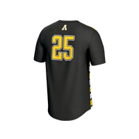 #25 Appalachian State Mountaineers Lightweight Soccer Fashion Jersey - Black