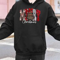 Festive Christmas Tree Sweatshirt, Merry Christmas Leopard Print Hoodie, Retro Leopard Christmas Pullover, Comfy Holiday Hooded Sweater