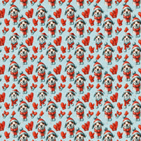 Christmas Puppy Gift Wrap, Winter Whimsy Dog Wrapping Paper, Blue Snowflake Dog Paper Roll, Holiday Pet Gift Wrap, Xmas Wrapping Paper