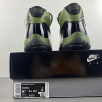 High Top Sneakers, Army Green Black Colorway, Leather Footwear, Lace Up Design, Casual Gift for Sneaker Fans
