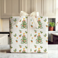 Desert Cactus Gift Wrap, Southwestern Christmas Wrapping Paper, Watercolor Tree Gift Wrapping Paper, Holiday Present Wrap, Xmas Present Paper