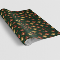 Classic Holiday Ornament Gift Wrap Roll, Vintage Christmas Baubles Wrapping Paper, Retro Christmas Wrapping Paper, Festive Present Wrap
