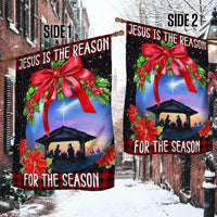 Holy Family Nativity Yard Flag, Jesus Is the Reason for the Season Garden Flag, Christian Christmas Lawn Flag, Religious Holiday Decor