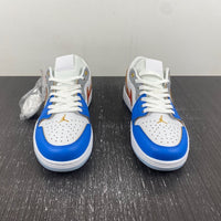 Low Top Sneakers, Blue White Red Colorway, Lace Up Design, Casual Gift for Sneaker Fans