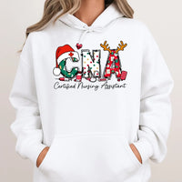 Certified Nursing Assistant Holiday Hoodie, CNA Christmas Hoodie, Nurse Xmas Sweatshirt, Medical Healthcare Pullover Hoodie Present