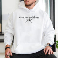 Christian Christmas Minimalist Hoodie, Mary Did You Know Hoodie, Religious Holiday Song Graphic Hooded Sweatshirt, Faith Xmas Pullover Present