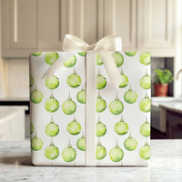 Xmas Ornament Gift Wrap, Tennis Ball Wrapping Paper, Watercolor Tennis Holiday Wrap, Sports Fan Christmas Wrapping Paper, Holiday Gift Wrap