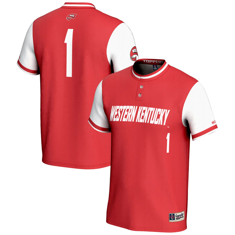 #1 Western Kentucky Hilltoppers Lightweight Softball Jersey - Red