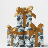 Blue Heeler Winter Gift Wrap, Australian Cattle Dog Wrapping Paper, Snowy Dog Holiday Wrapping Paper, Christmas Pet Lover Gift Wrap Roll
