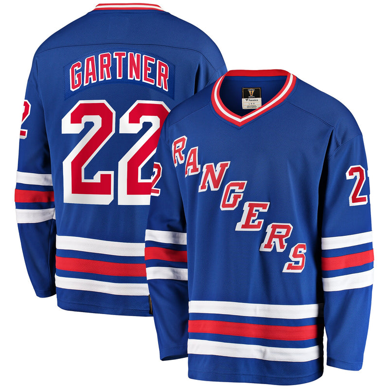 New York Rangers Mike Gartner Blue Premier Breakaway Retired Player Jersey