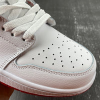 Low Top Sneakers, White Red Colorway, Lace Up Design, Casual Gift for Sneaker Fans
