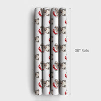 Santa Hat Animal Gift Wrap, Adorable Koala Christmas Wrapping Paper, Australian Koala Wrapping Paper Roll, Holiday Wrapping Paper