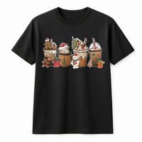 Gingerbread Latte Graphic Shirt, Christmas Coffee T-Shirt, Comfy Winter Cafe Lover Tee, Festive Holiday Apparel, Xmas Coffee Lover T-Shirt