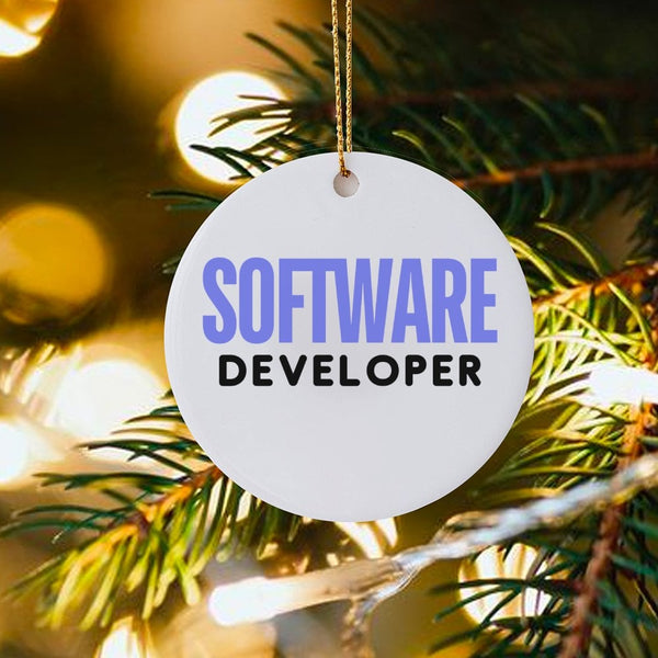 Humorous Coder Holiday Ornament, Software Developer Christmas Ornament, Tech Programmer Ceramic Ornament, Computer Science Xm