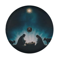 Silent Night Holy Christmas Tire Cover, Nativity Scene Spare Tire Cover, Christian Faith Spare Tire Cover, Religious Jeep Bronco RV Decor