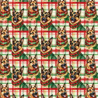 Plaid Dog Christmas Gift Wrap, German Shepherd Wrapping Paper, Festive German Shepherd Wrapping Paper, Holiday Pet Lover Wrapping Paper