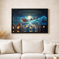 Never Too Grown Up Santa Print, Christmas Santa Sleigh Canvas Wall Art, Nostalgic Santa Holiday Wall Decor, Winter Art Digital Download