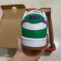 Low Top Sneakers, White Green Colorway, Lace Up Design, Casual Gift for Sneaker Fans