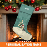 Santa Hat Pet Holiday Stocking, Cockatiel Bird Christmas Stocking, Personalized Christmas Stocking, Adorable Bird Lover Christmas Stocking