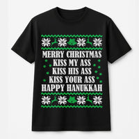 Ugly Sweater Style Christmas Shirt, Humorous Christmas T-Shirt, Sarcastic Xmas Party T-Shirt, Retro Christmas Graphic Tee, Holiday Humor Present