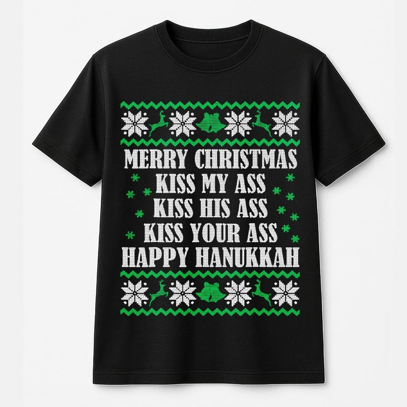 Ugly Sweater Style Christmas Shirt, Humorous Christmas T-Shirt, Sarcastic Xmas Party T-Shirt, Retro Christmas Graphic Tee, Holiday Humor Present