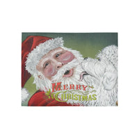 Holiday Winter Hallway Rug, Christmas Santa Claus Runner Rug, Merry Xmas Kitchen Floor Runner, Festive Long Entryway Carpet Mat