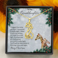 Graceful Love Giraffe Necklace, Giraffe Pendant Necklace for Granddaughter, Adorable Animal Jewelry Necklace, Christmas Present for Granddaughter