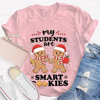 Snowflake Holiday Educator Tee, Smart Cookies Teacher Christmas Shirt, Adorable Baking School T-Shirt, Elementary Teacher Graphic Xmas Shirt