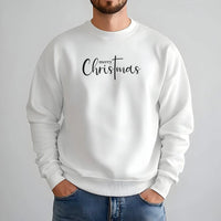 Minimalist Script Holiday Crewneck, Merry Christmas Sweatshirt, Comfy Christmas Sweater, Minimal Xmas Typography Pullover, Holiday Present Shirt