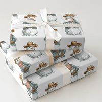 Western Christmas Gift Wrap, Cowboy Snowman Wrapping Paper, Watercolor Winter Cowboy Holiday Wrapping Paper, Rustic Holiday Gift Wrap Roll