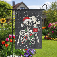 Santa Hat Gothic Xmas Yard Flag, Christmas Skeleton Garden Flag, Double Sided Holiday Outdoor Flag, Spooky Creepmas Garden Decor