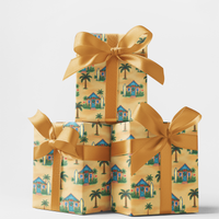 Coastal Palm Present Wrap, Tropical Holiday Home Christmas Wrapping Paper, Warm Weather Xmas Wrap Paper, Beach Holiday Gift Wrapping