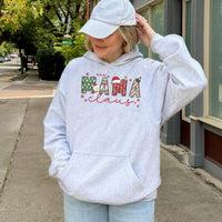 Festive Mama Claus Holiday Hoodie, Mama Claus Christmas Hoodie, Adorable Mama Claus Santa Hat Pullover, Matching Family Xmas Sweatshirt Present