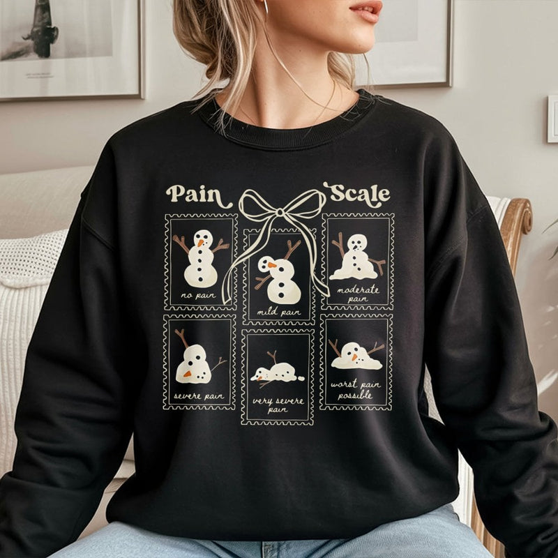 Medical Christmas Holiday Sweater, Snowman Pain Scale Sweatshirt, Humorous Nurse Crewneck, Adorable Doctor Pullover, Healthcare Worker Xmas Present
