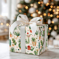 Succulent Holiday Wrapping Paper, Watercolor Cactus Christmas Wrapping Paper, Southwestern Festive Wrapping Paper, Botanical Xmas Gift Wrap