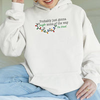 Humorous Christmas Holiday Hoodie, Jingle Some of the Way I'm Tired Hoodie, Tired Mom Dad Christmas Sweatshirt, Comfy Holiday Present Pullover