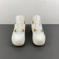 Low Top Sneakers, White Gold Colorway, Metallic Finish, Lace Up Design, Casual Gift for Sneaker Fans